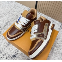 Low Price Louis Vuitton Louis Vuitton LV Trainer Sneakers in Leather LV073119 Dark Brown 2026
