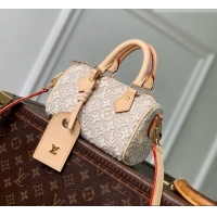 Top Quality Louis Vuitton Nano Speedy Bag in Monogram Emblème Peuplier Jacquard Textile M28502 2026