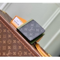 Pretty Style Louis Vuitton Slender Wallet in Monogram Eclipse Canvas M28644 Khaki Green/Black 2026