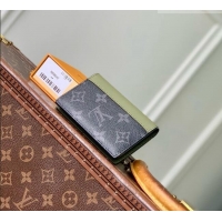 Top Grade Louis Vuitton Pocket Organizer in Monogram Eclipse Canvas M28642 Khaki Green/Black 2026