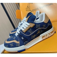 Buy Luxury Louis Vuitton Louis Vuitton LV Trainer Sneakers in Denim LV073128 Blue 2026