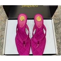 Good Quality Saint Laurent SIP Slides Sandal In Satin 4.5cm Heel 6073145 Rosy 2026