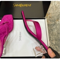 Good Quality Saint Laurent SIP Slides Sandal In Satin 4.5cm Heel 6073145 Rosy 2026