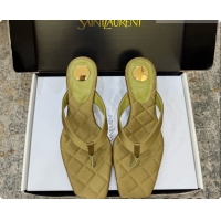 Good Product Saint Laurent SIP Slides Sandal In Satin 4.5cm Heel 6073145 Green 2026