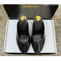 Luxurious Saint Laurent SABRINA Leather Mules 8.5cm 6073146 Black 2026