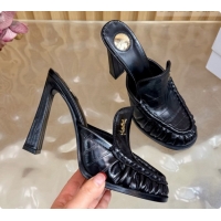 Big Discount Saint Laurent Le Loafer Mules in Eel Embossed Leather S081307 Black 2026
