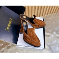 Most Popular Saint Laurent Le Loafer Mules in Suede S081308 Brown 2026