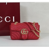 Famous Brand Gucci GG Marmont Small shoulder bag 837280 Bright Red 2026