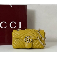 Top Quality Gucci GG Marmont Small shoulder bag 837280 Mustard Yellow 2026