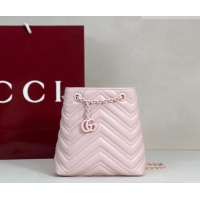 Buy Fashionable Gucci GG Marmont Leather nano bucket bag 856404 Pink 2026