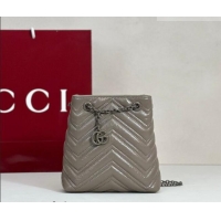 Super Quality Gucci GG Marmont Leather nano bucket bag 856404 Grey 2026