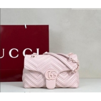 Grade Quality Gucci GG Marmont Leather small shoulder bag 855371 Pink 2026