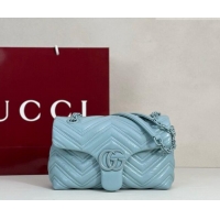 Well Crafted Gucci GG Marmont Leather small shoulder bag 855371 Ice Blue 2026