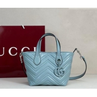 Reasonable Price Gucci GG Marmont Leather small tote bag 855391 Ice Blue 2026