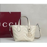 Grade Discount Gucci GG Marmont Leather small tote bag 855391 Ivory White 2026