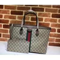 Luxury Cheap Gucci Ophidia GG Canvas Medium Tote Bag with Web 631685 Dark Brown 2026