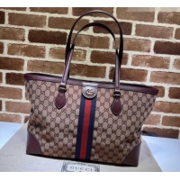 Well Crafted Gucci Ophidia GG Canvas Medium Tote Bag with Web 631685 Burgundy 2026