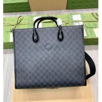 Top Quality Gucci Mens GG Canvas Medium Tote Bag 674148 Black 2026