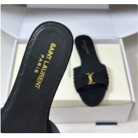 Best Price Saint Laurent BABYLONE Slides Flat Sandals in Black Suede 6081935 2026