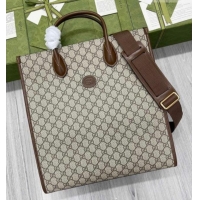 Modern Classic Gucci Mens GG Canvas Medium Vertical Tote Bag 674155 Beige 2026