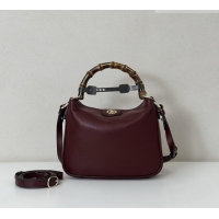 Original Cheap Gucci Diana small shoulder bag in Leather 799865 Burgundy 2026