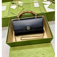 Top Design Gucci Bamboo Small Leather Bag 675794 Black 2026