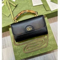 Best Price Discount Gucci Bamboo Mini Leather Bag 675795 Black 2026