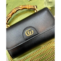 Best Price Discount Gucci Bamboo Mini Leather Bag 675795 Black 2026