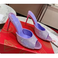 Unique Style Christian Louboutin Miss Z Mule with Strass Botanica 10cm Heel Purple 6073178 2026