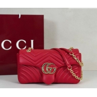 Buy Fashionable Gucci GG Marmont medium shoulder bag 837267 Bright Red 2026