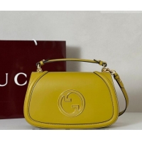 Inexpensive Gucci Blondie Leather Medium Top Handle Bag 815719 Mustard Yellow 2026