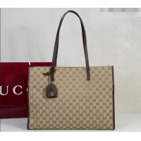 Best Grade Gucci Large tote bag with charm in GG Canvas 875056 Beige 2026