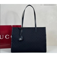 Famous Brand Gucci Large tote bag with charm in GG Canvas 875056 Black 2026