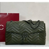 Super Quality Discount Gucci GG Marmont Large Shoulder Bag 850659 Green 2026