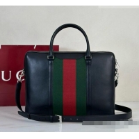 Free Shipping Discount Gucci Calfskin Briefcase A0007X Black 2026
