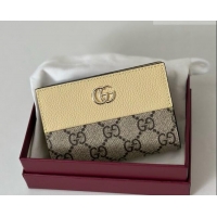 Discount Gucci Bi-color GG Marmont Small Wallet 772738 Coffee/Yellow 2026