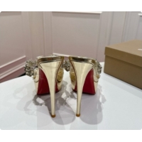 Popular Style Christian Louboutin Platform Mule Sandals with Crystals Gold 6080142 2026