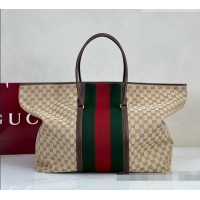 Grade Quality Gucci Medium GG Canvas Duffle Bag with Web 872979 Sand 2026