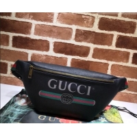 Best Quality Gucci Print Calfskin Belt Bag 493869 Black 2026