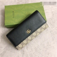  2016 Newest Gucci Bi-color GG Marmont Continental Wallet 456116 Black 2026