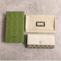 Unique Grade Gucci Bi-color GG Marmont Continental Wallet 456116 White 2026