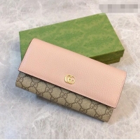 Super Quality Gucci Bi-color GG Marmont Continental Wallet 456116 Pink 2026