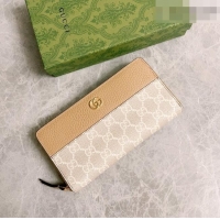 Hot Style Gucci Bi-color GG Marmont Zip Around Wallet 456117 Beige 2026