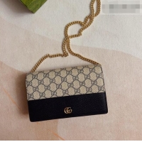 Online Discount Gucci Bi-color GG Marmont Wallet on Chain 497985 Black 2026