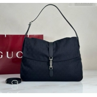 Promotional Gucci Jackie Flap Large Crossbody Bag in Black GG Canvas A005ZI 2026