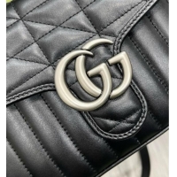 Free Shipping Gucci GG Marmont Mini Top Handle Crossbody Bag 583571 Black