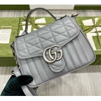 New Fashion Gucci GG Marmont Mini Top Handle Crossbody Bag 583571 Grey 2026