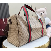Well Crafted Gucci Medium Duffle Bag with Web A00BC5 Brown 2026