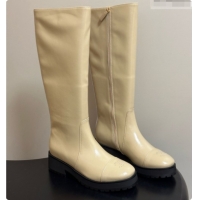 Top Grade Chanel High Boots in Shiny Calfskin 4cm Heel G47353 CH090925 Beige 2026
