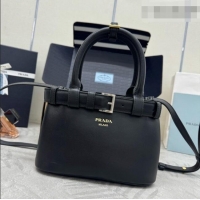 Grade Design Prada Buckle Small leather Bag with Belt in Nappa Leather 1BA502 Black 2026